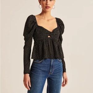 Black and White Polka Dot Women's Top